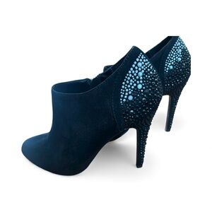 Aldo Black Suede Studded High Heeled Boots Womens Size 8 Party Dress Wedding EUC